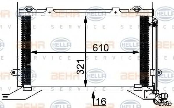 BEHR HELLA SERVICE 8FC351038501 Конденсатор, кондиціонер