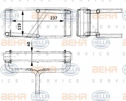 BEHR HELLA SERVICE 8FH351312681 Теплообмінник, опалення салону