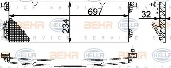BEHR HELLA SERVICE 8FC351317121 Конденсатор, кондиціонер