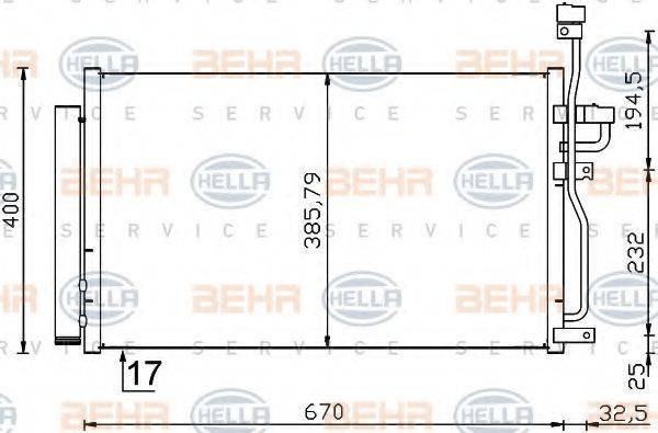 BEHR HELLA SERVICE 8FC351319191 Конденсатор, кондиціонер