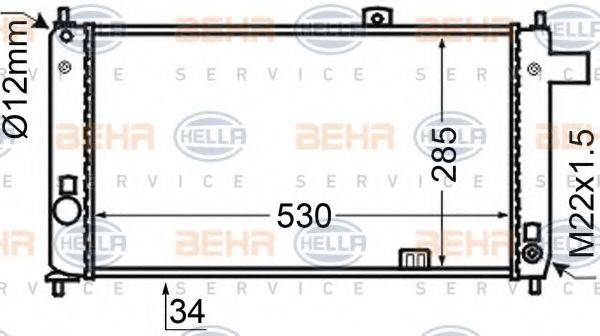 BEHR HELLA SERVICE 8MK376727771 Радіатор, охолодження двигуна