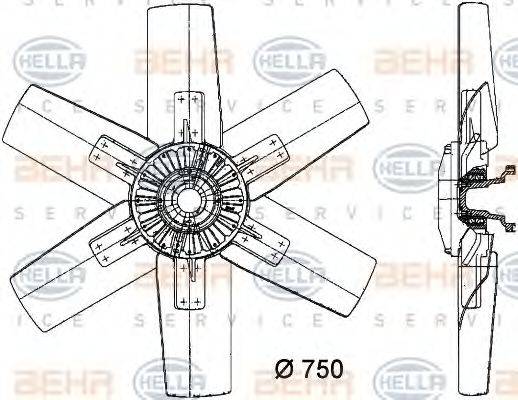 BEHR HELLA SERVICE 8MV376730311 Вентилятор, охолодження двигуна