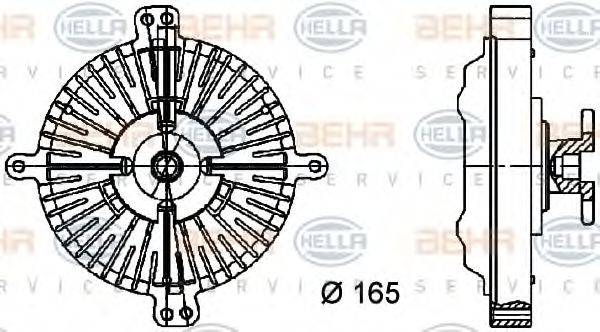 BEHR HELLA SERVICE 8MV376733051 Зчеплення, вентилятор радіатора