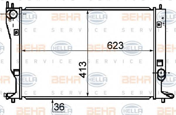 BEHR HELLA SERVICE 8MK376753751 Радіатор, охолодження двигуна