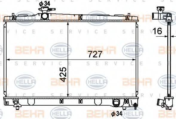 BEHR HELLA SERVICE 8MK376790171 Радіатор, охолодження двигуна
