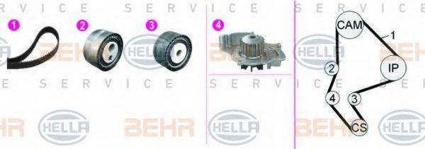 BEHR HELLA SERVICE 8MP376816801 Водяний насос + комплект зубчастого ременя