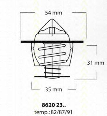 TRISCAN 86202387 Термостат, охолоджуюча рідина