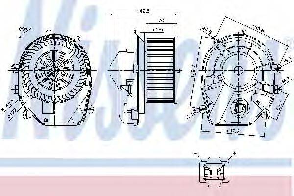 NISSENS 87030 Вентилятор салону