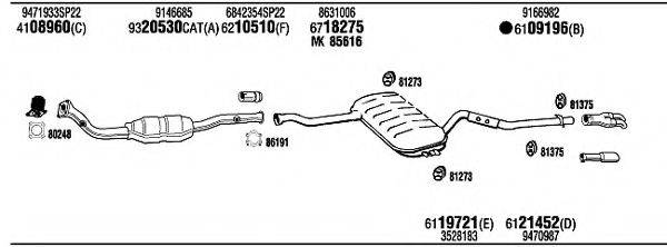 WALKER VOT03982B Система випуску ОГ