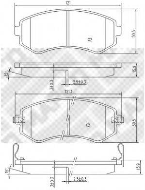 MAPCO 6810 Комплект гальмівних колодок, дискове гальмо