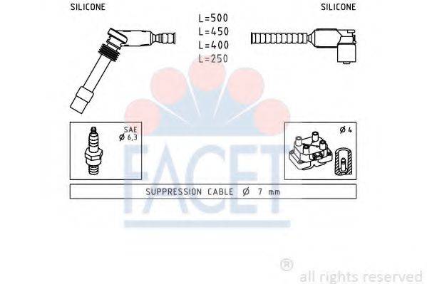 FACET 49904 Комплект дротів запалювання