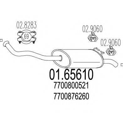 MTS 0165610 Глушник вихлопних газів кінцевий