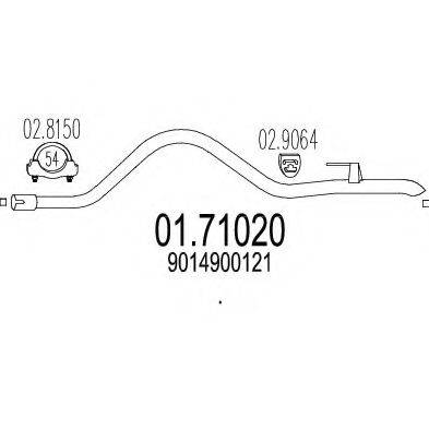 MTS 0171020 Труба вихлопного газу