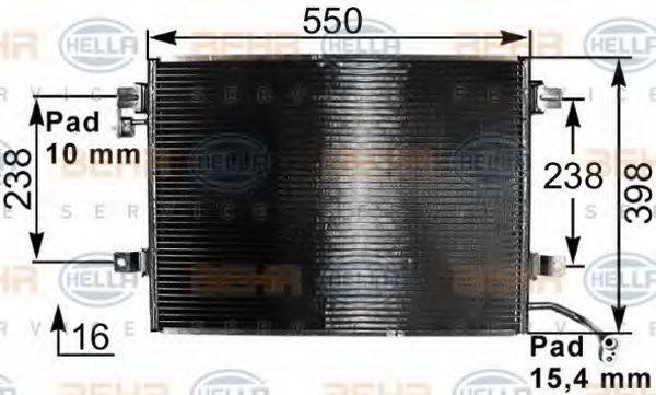 HELLA 8FC351301251 Конденсатор, кондиціонер