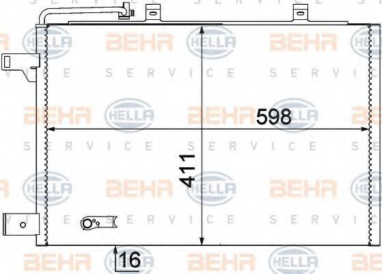 HELLA 8FC351301684 Конденсатор, кондиціонер