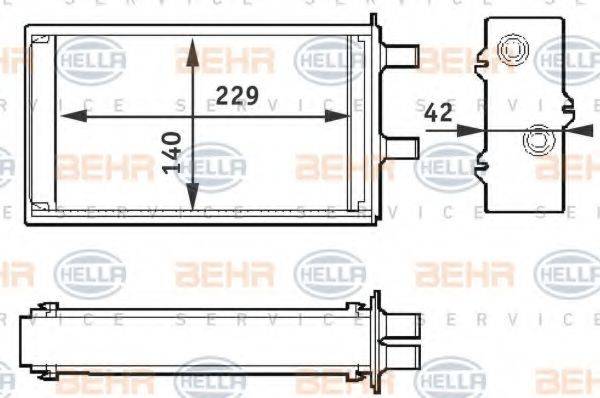HELLA 8FH351311001 Теплообмінник, опалення салону