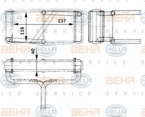 HELLA 8FH351312681 Теплообмінник, опалення салону