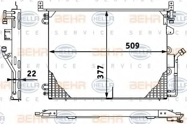 HELLA 8FC351317291 Конденсатор, кондиціонер