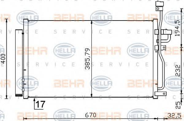 HELLA 8FC351319191 Конденсатор, кондиціонер