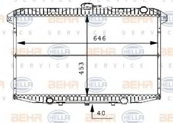 HELLA 8MK376706491 Радіатор, охолодження двигуна
