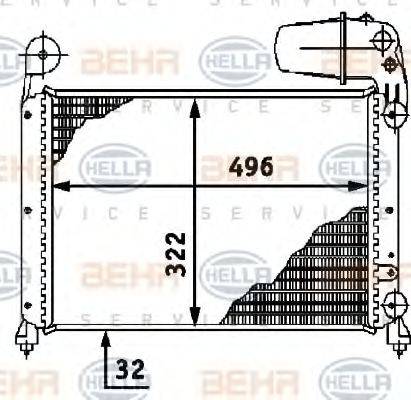HELLA 8MK376716121 Радіатор, охолодження двигуна