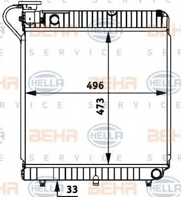 HELLA 8MK376721361 Радіатор, охолодження двигуна