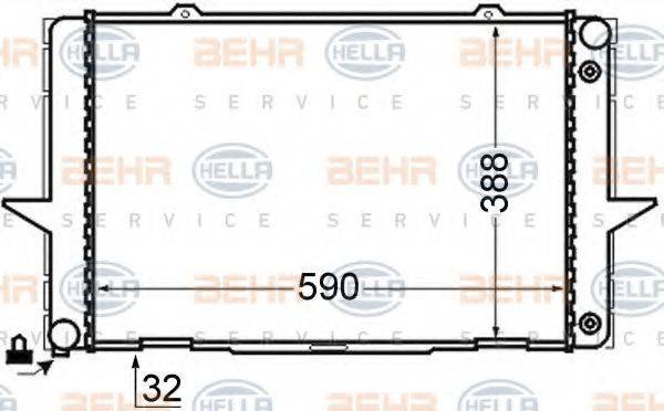 HELLA 8MK376726711 Радіатор, охолодження двигуна