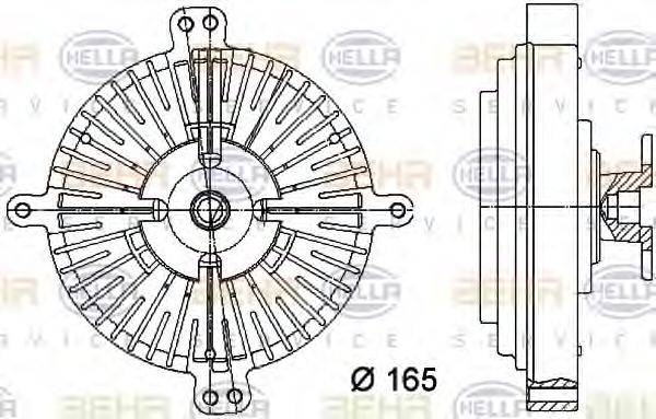 HELLA 8MV376732171 Зчеплення, вентилятор радіатора