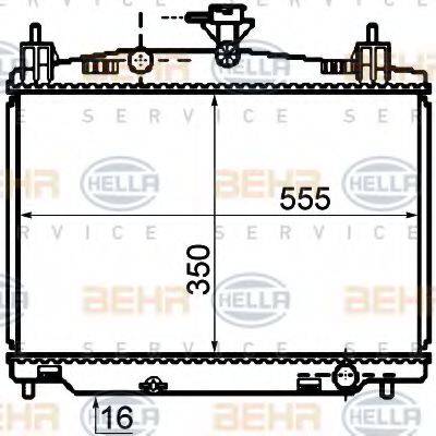HELLA 8MK376753641 Радіатор, охолодження двигуна