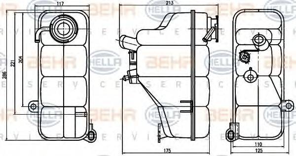 HELLA 8MA376755191 Компенсаційний бак, охолоджуюча рідина