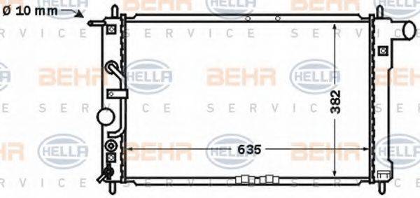 HELLA 8MK376767331 Радіатор, охолодження двигуна