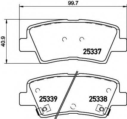 HELLA 8DB355019981 Комплект гальмівних колодок, дискове гальмо
