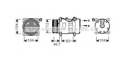 AVA QUALITY COOLING VWAK288 Компресор, кондиціонер