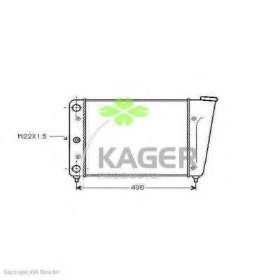 KAGER 311166 Радіатор, охолодження двигуна