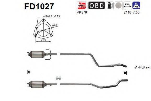 AS FD1027 Саджовий/частковий фільтр, система вихлопу ОГ