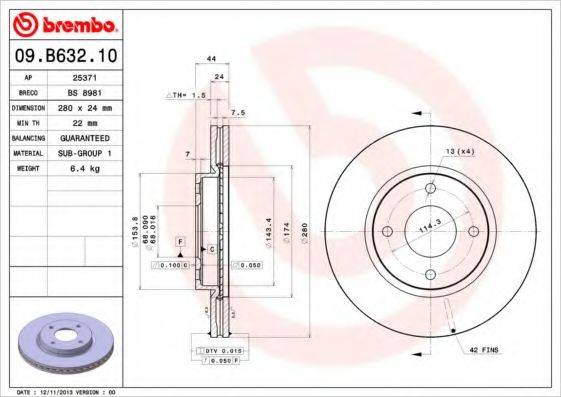 BRECO BS8981 гальмівний диск