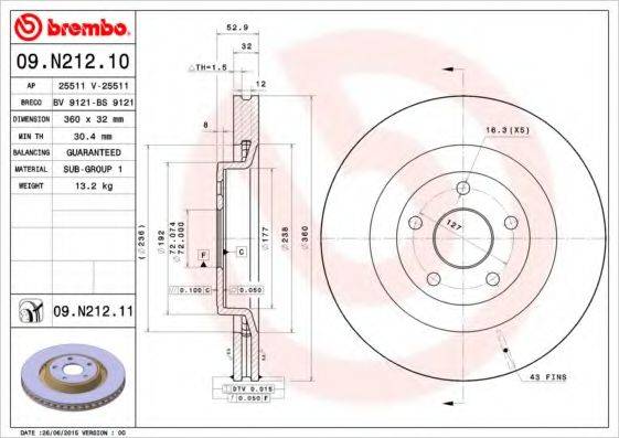 BRECO BS9121 гальмівний диск