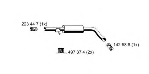 ERNST 133241 Середній глушник вихлопних газів