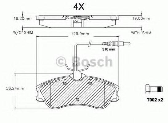 BOSCH F03A150022 Комплект гальмівних колодок, дискове гальмо