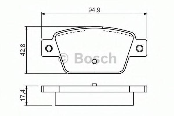 BOSCH 0986494536 Комплект гальмівних колодок, дискове гальмо