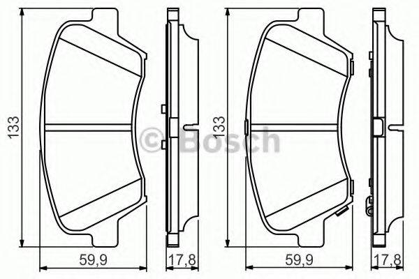 BOSCH 0986495343 Комплект гальмівних колодок, дискове гальмо