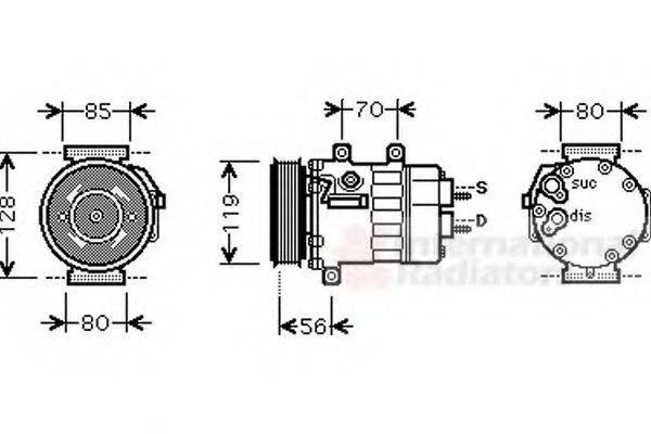 VAN WEZEL 0900K253 Компресор, кондиціонер