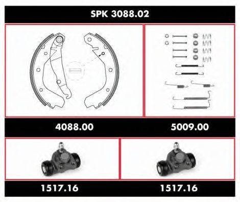 WOKING SPK308802 Комплект гальм, барабанний гальмівний механізм