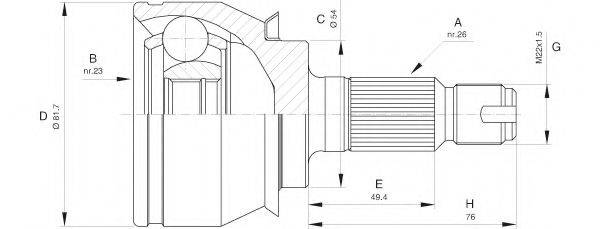 OPEN PARTS CVJ552810 Шарнірний комплект, приводний вал