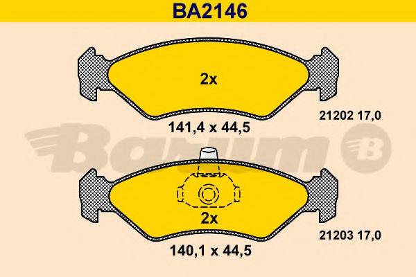 BARUM BA2146 Комплект гальмівних колодок, дискове гальмо