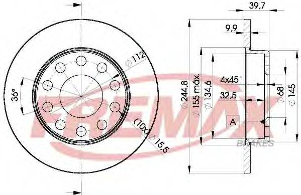 FREMAX BD3637 гальмівний диск