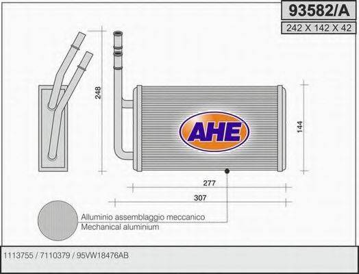 AHE 93582A Теплообмінник, опалення салону