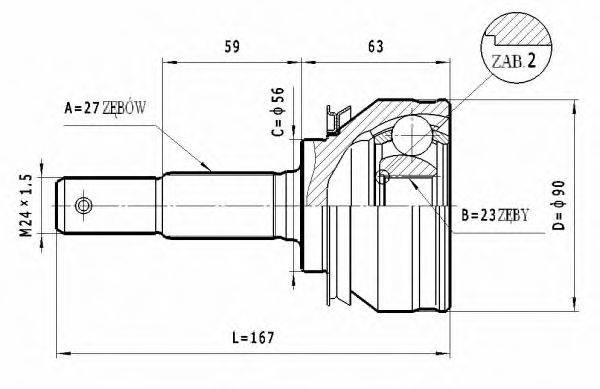 STATIM C506 Шарнірний комплект, приводний вал