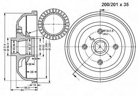 VEMA 801169 Гальмівний барабан