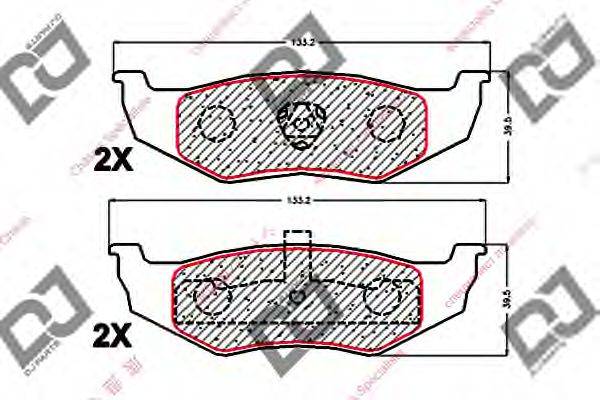 DJ PARTS BP1921 Комплект гальмівних колодок, дискове гальмо